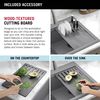 33&rdquo; Granite Composite Workstation Kitchen Sink Drop-In Top Mount Single Bowl with WorkFlow&trade; Ledge and Accessories in Dark Grey